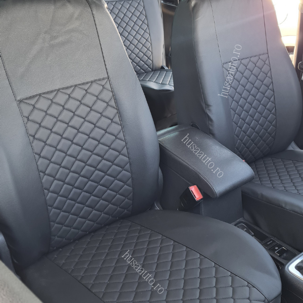 Huse Auto Dedicate VW Touran Elegance – Piele Ecologică Premium | 5 Locuri
