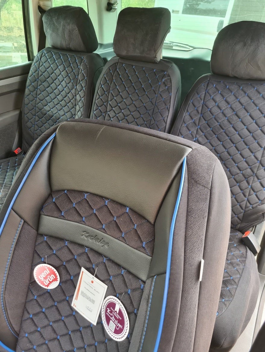 HUSE AUTO VOLKSWAGEN TOURAN 5 LOCURI – TIP ALCANTARA + PIELE ECOLOGICĂ