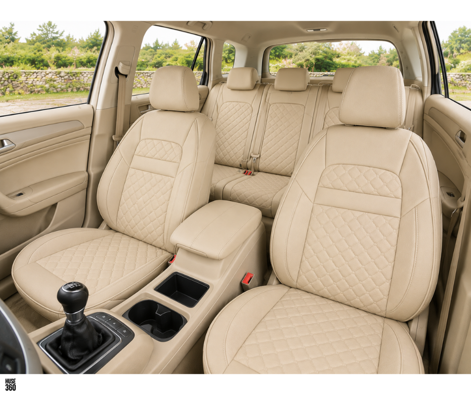 HUSE AUTO VOLKSWAGEN TOURAN 5 LOCURI – TIP ALCANTARA + PIELE ECOLOGICĂ