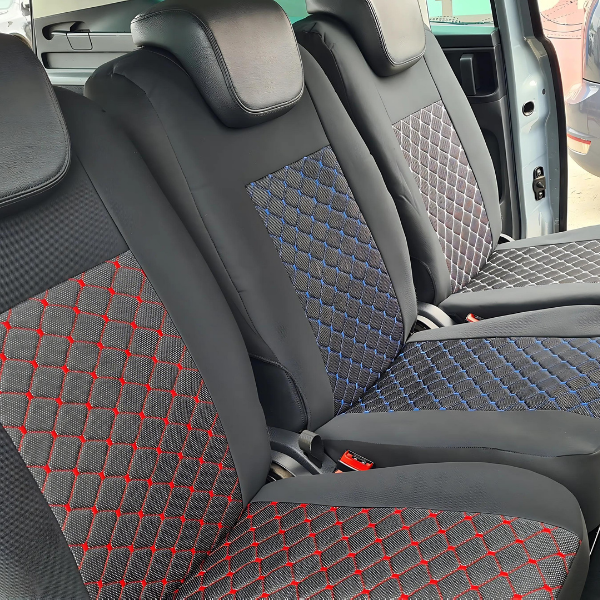 Huse Auto Dedicate VW Touran Elegance – Stofă & Piele Ecologică | 5 Locuri